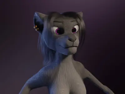 Faye Anthro Panther 3D model