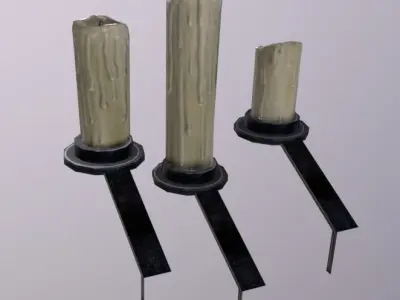 Church OBJ Candles Low-poly 3D model