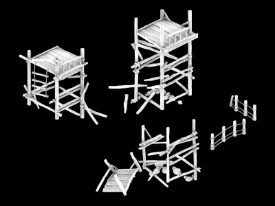 gAME Wooden Tower - Sentinel 06 3D model