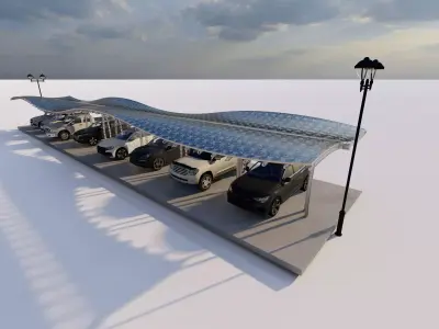 Roof Parking-Parking Lot 3D model purchase