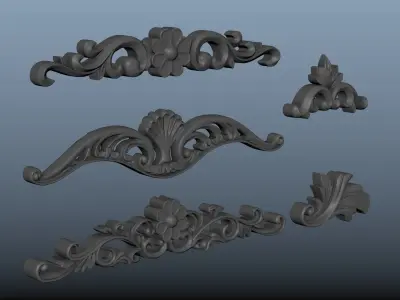 Gate Iron Flower Metal Art Decoration 3D model