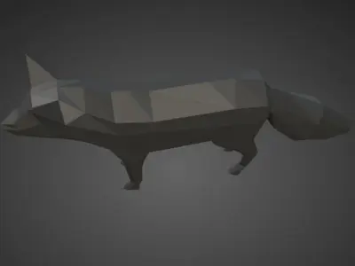 Low Poly Fox polygonal Low-poly 3D model