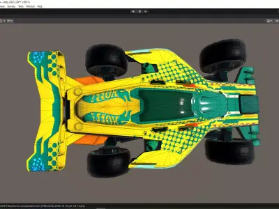 3D Futuristic Off Road Racing Car Model High Detail Textured Low-poly 3D model