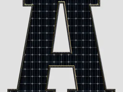 Solar Panel Letter - A 3D model