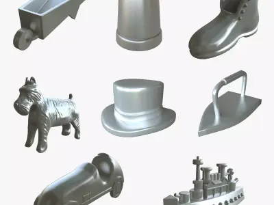 Monopoly Game Pieces 3D model
