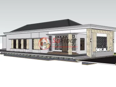 House 7x23m code 666 - Sketchup 3D model 3D model 3D model