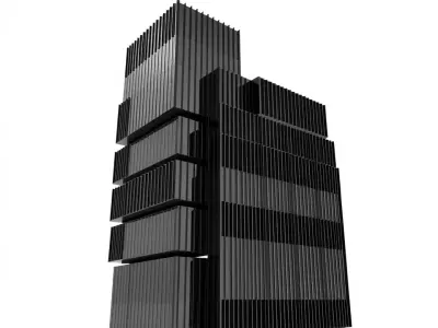 Modern Black Skyscraper model pack Low-poly 3D model