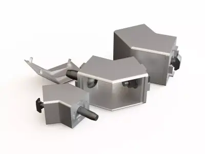 Profile aluminium degre connector 3D model