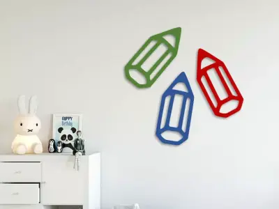 Coloring pencils wall decoration   Free 3D print model
