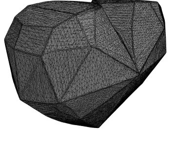 Geometric Low Poly Reflective Heart Low-poly 3D model