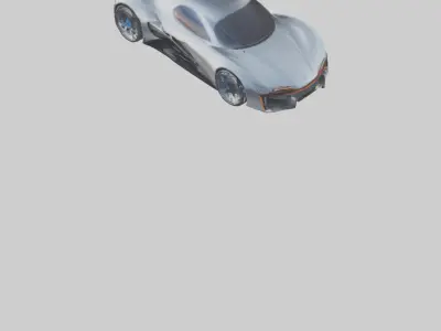 Concept Car with Futuristic Wheel Design model 3D model
