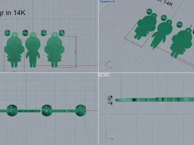 Family Girl Boy Pendant Set 0507 3D print model