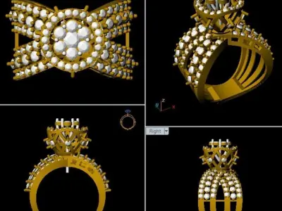 Engagement ring 3D print model