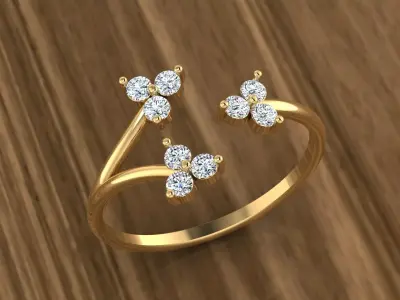 Jewelry Diamond Ring 3D print model 13