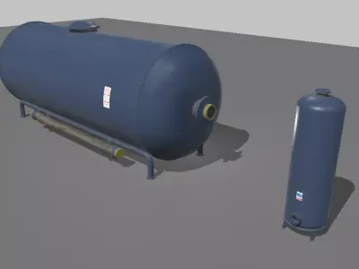 Industrial Tank 1 Low-poly 3D model