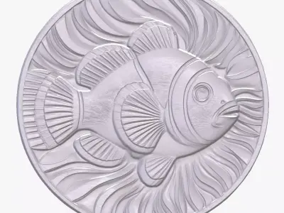 Clown Fish 2 basrelief for 3D printing 3D print model