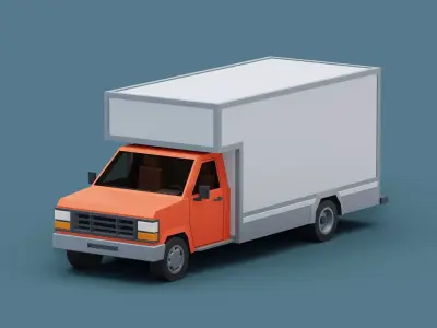 Stylized Moving truck  Low-poly 3D model