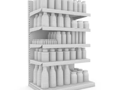 cosmetic product market stand 06 Low-poly 3D model