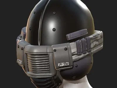 Helmet plastic mask protection pollution  Low-poly 3D model