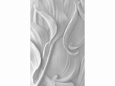 Calla lily bas-relief 3D model