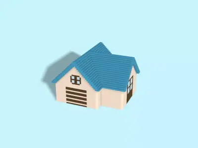 Voxel  house  Low-poly 3D model