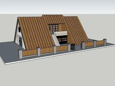 Village house Low-poly 3D model