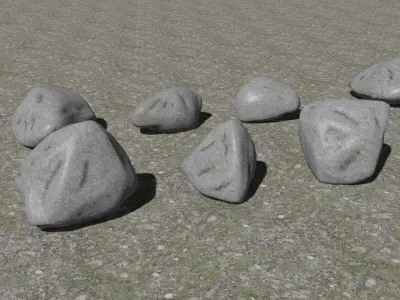 Stones - Game Kitbash Low-poly 3D model