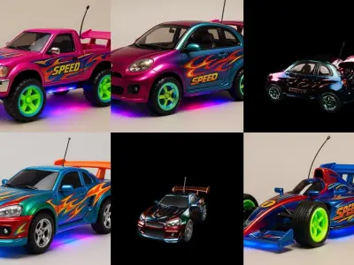 Controled Car bundle 14 pack 100 glb 3D model