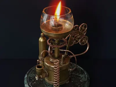 Steampunk decorative table lamp 3D model