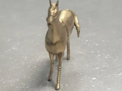 3d horse gold or silver 3D model