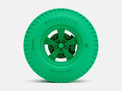 15x10 Radir Tri Ribb Wheel Firestone Dragster Tire 3D print model