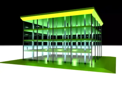 Architectural Building Structure with Columns Floors and facade 3D model