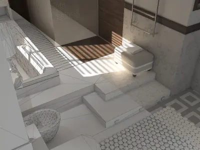 Bathroom 01 VR-ready Low-poly 3D model