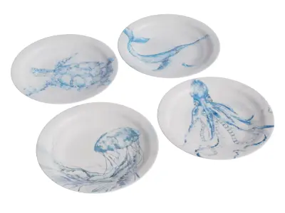 Sea Adventure Salad Plates 3D model