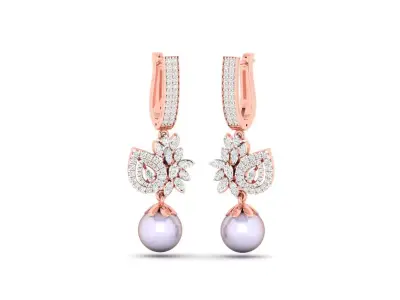 Women Earrings 3dm STL OBJ FBX Renders Details 3D print model 11