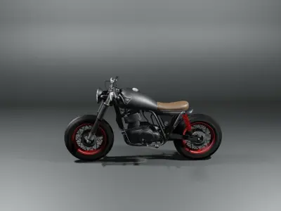 Bike Model Low Poly orange motorcycle 3D model