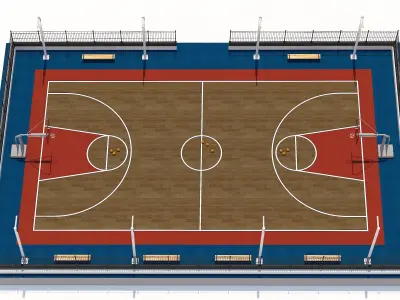 Basketball court  Low-poly 3D model purchase