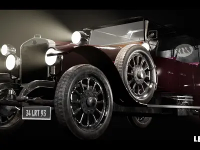 Driveable Classic Car - Rigged - Customizable  Low-poly 3D model