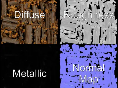 Stacked Firewood Model Pack  Realistic D Wood Logs Collection Low-poly 3D model