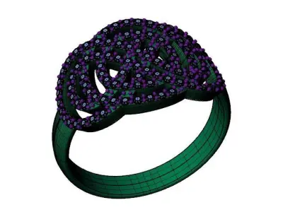 Eternity pattern multiple gemstone diamond ring Free 3D print model