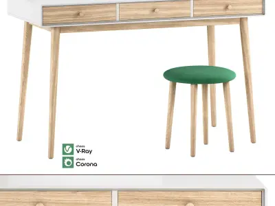 La Redoute Interieurs Jimi 3 Drawer Desk 3D model