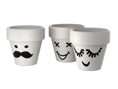 Flower Pots - Emoji 3D model