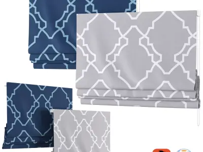 Roman Curtains 21 Pottery Barn Trisha Geo 3D model