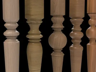 Wooden Balusters 3D model