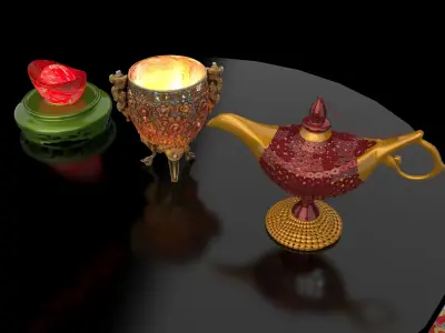 Chinese magic lamp  3D model