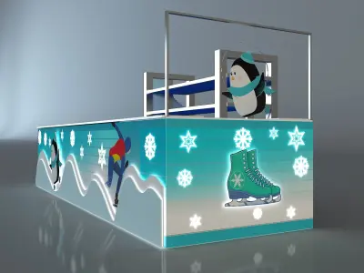 kiosk for ice skating equipment and supplies a657b 3D model