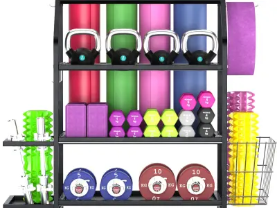 Yoga Equipment Gym Home Low-poly 3D model