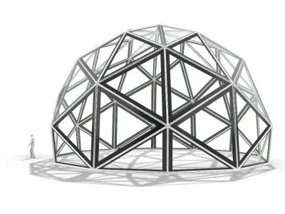 Triangulated 3D dome geodesic dome like structure v1 3D model