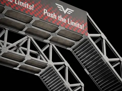  Bridge Racing Track Game 3D model Low-poly Low-poly 3D model