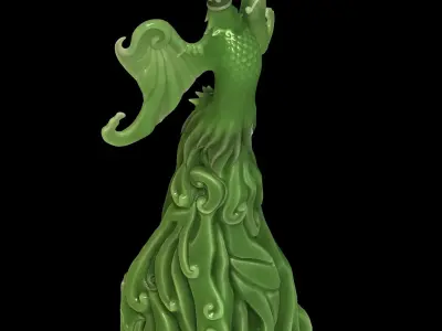 Stone Emerald - Phoenix Sculpture 17 3D model